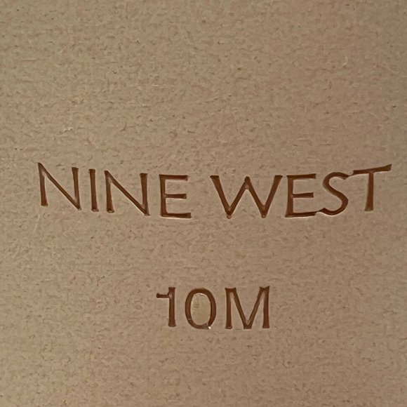 Nine West Pruce Beige Tan Natural Leather Open Toe Block Heels Sandals Shoes 10M - Picture 11 of 13